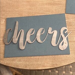 Metal 'Cheers' Sign